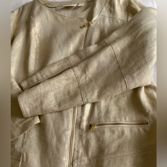 Chico’s Linen Bomber Jacket - EUC - Picture 4 of 7